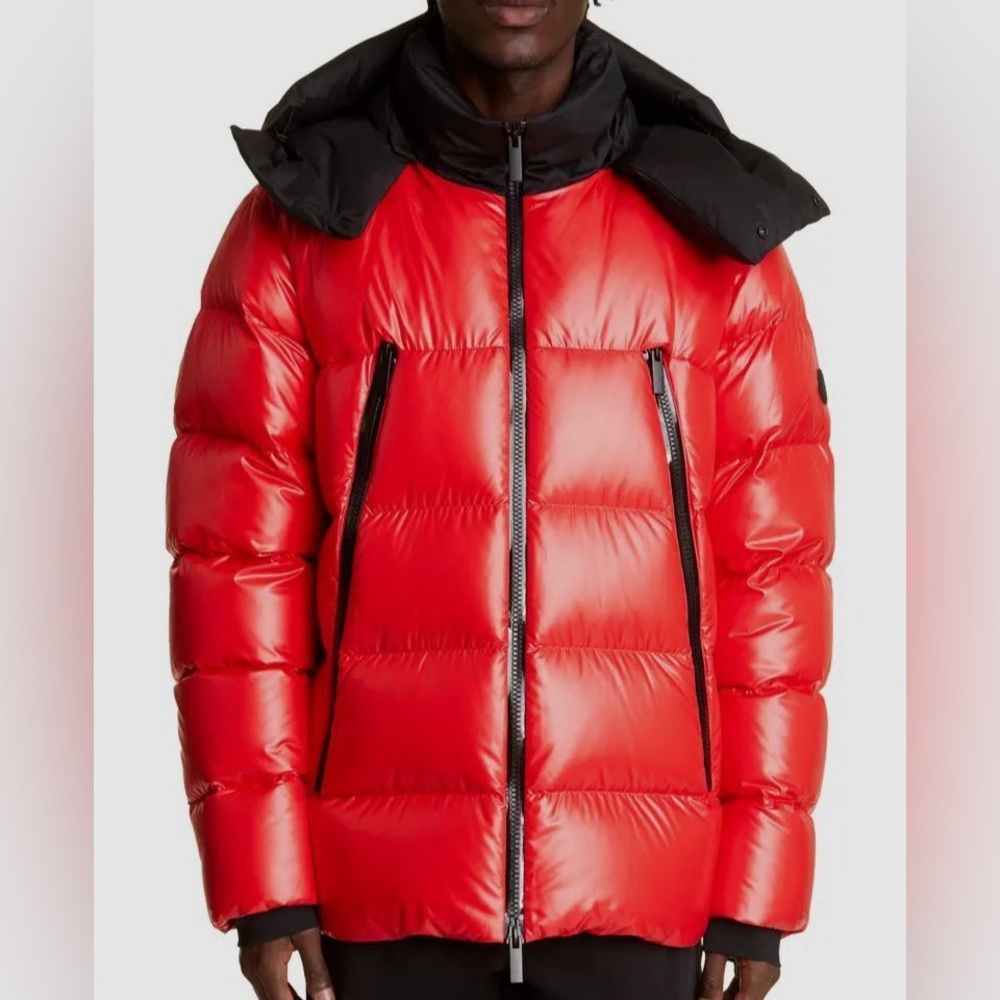 $2050 Moncler Men's Red Zubair Hooded Down Puffer Jacket Coat Size 2